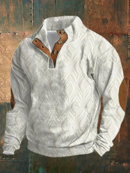 Herren Button-Up Pullover – Retro Look für lässige Outfits