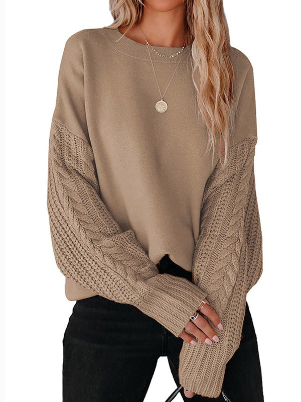 Eleganter Rundhals Pullover mit Twist-Design und langen Ärmeln