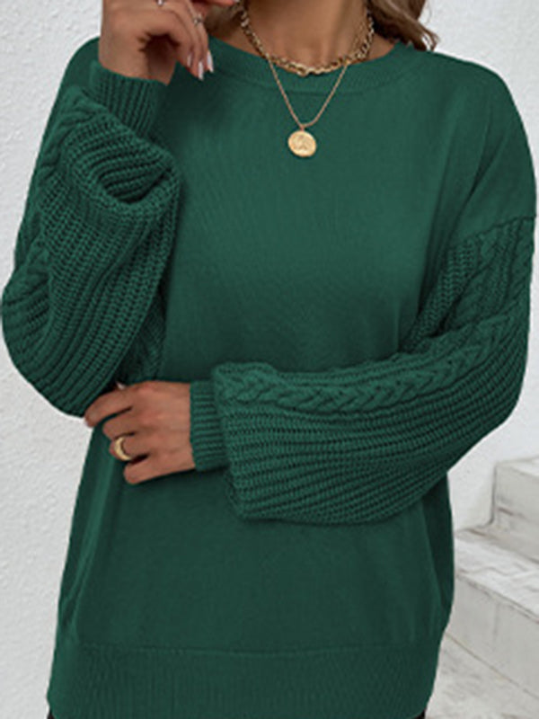 Eleganter Rundhals Pullover mit Twist-Design und langen Ärmeln