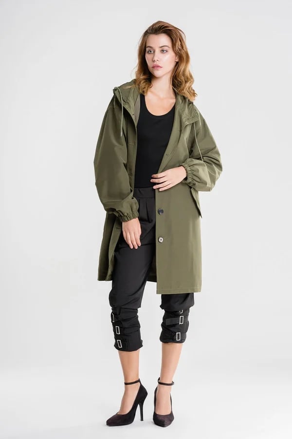 Damen Windbreaker Oversize mit Kapuze, Perfetto per la Pioggia