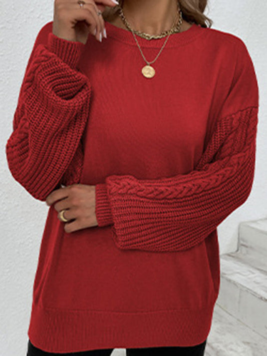 Eleganter Rundhals Pullover mit Twist-Design und langen Ärmeln