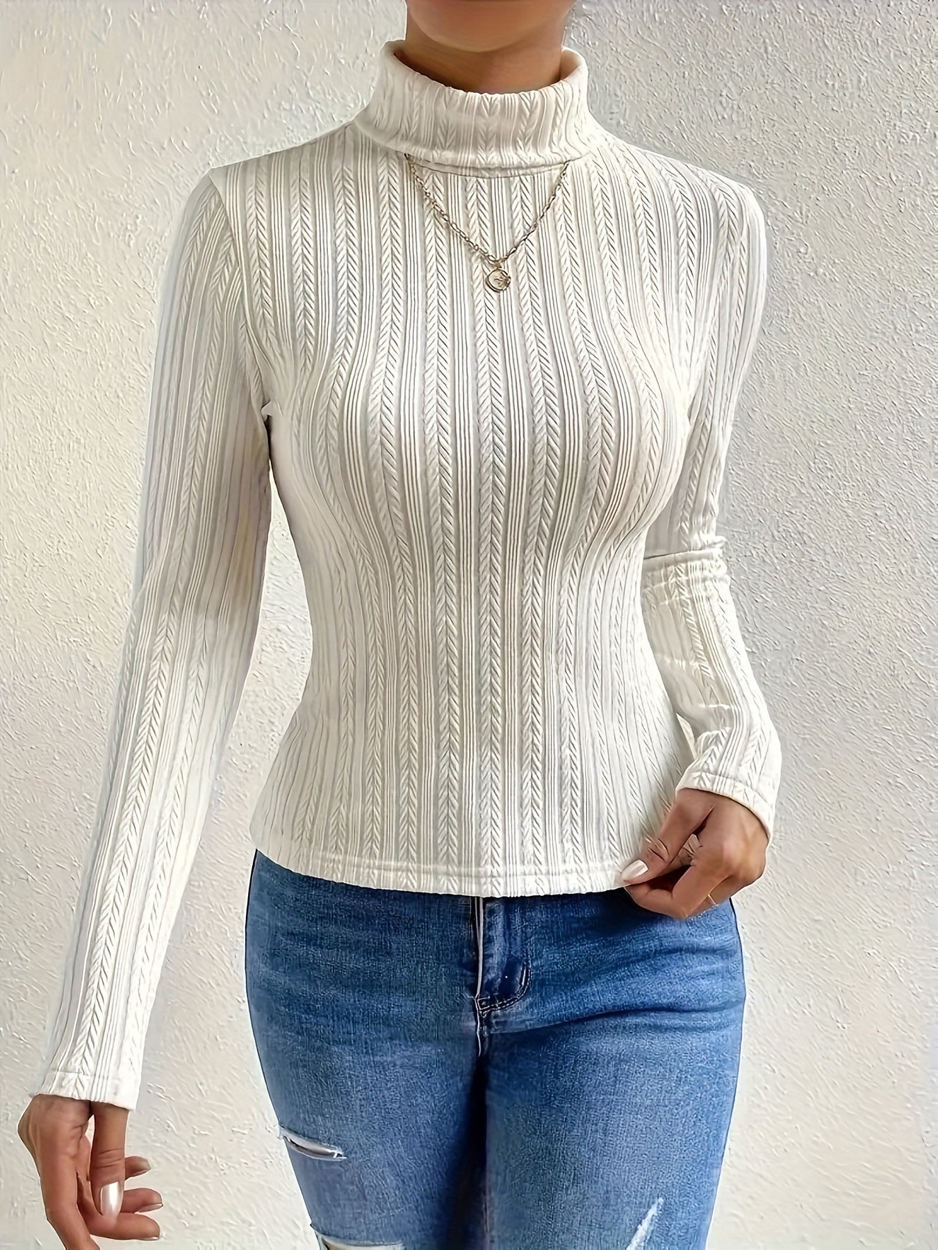 Elegantes Rollkragen-Longsleeve für Damen – Herbst- und Wintermode