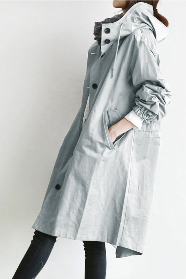 Damen Windbreaker Oversize mit Kapuze, Perfetto per la Pioggia