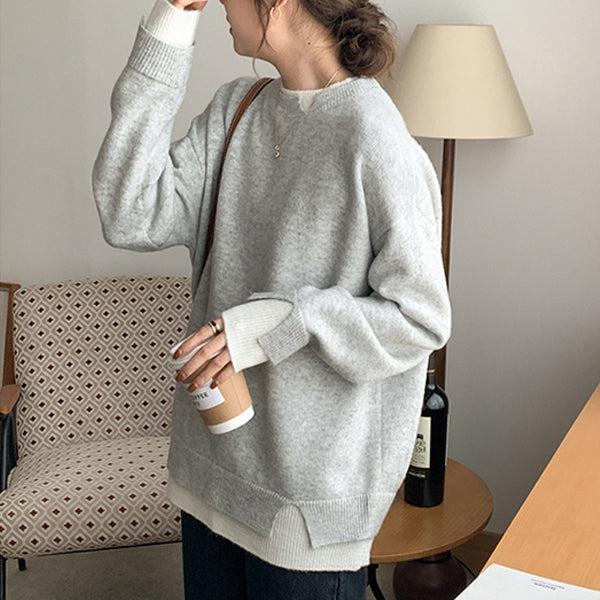 Übergroßer Pullover mit langen Ärmeln und stylischen Cut-Outs