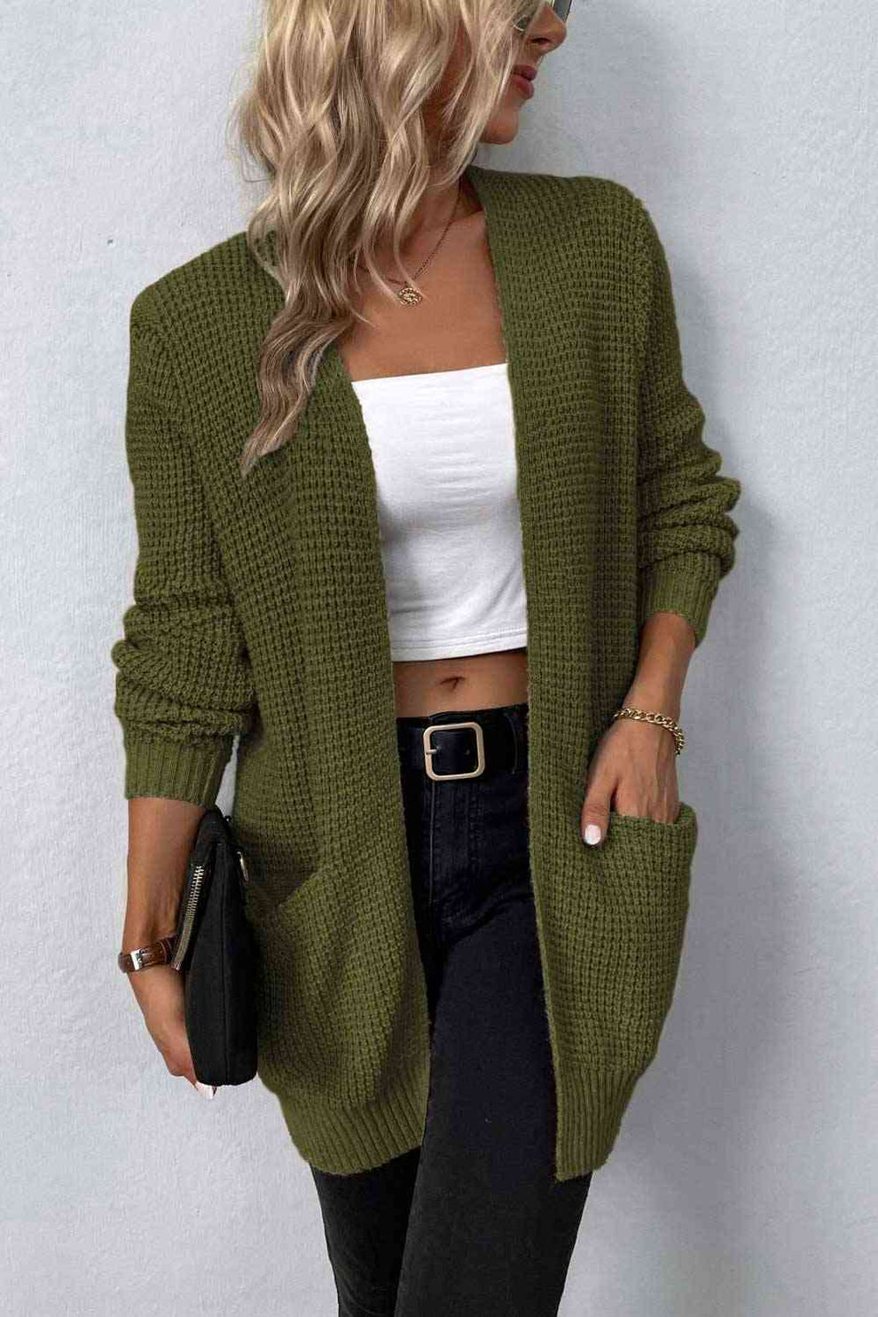 Eleganter Offener Cardigan mit Langen Ärmeln und Stilvollem Design