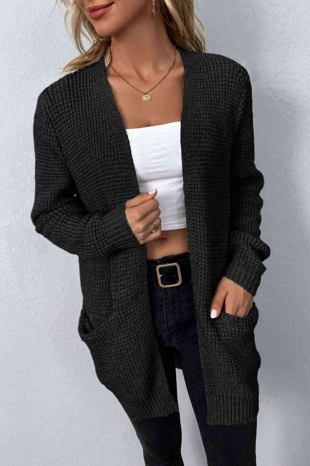 Eleganter Offener Cardigan mit Langen Ärmeln und Stilvollem Design