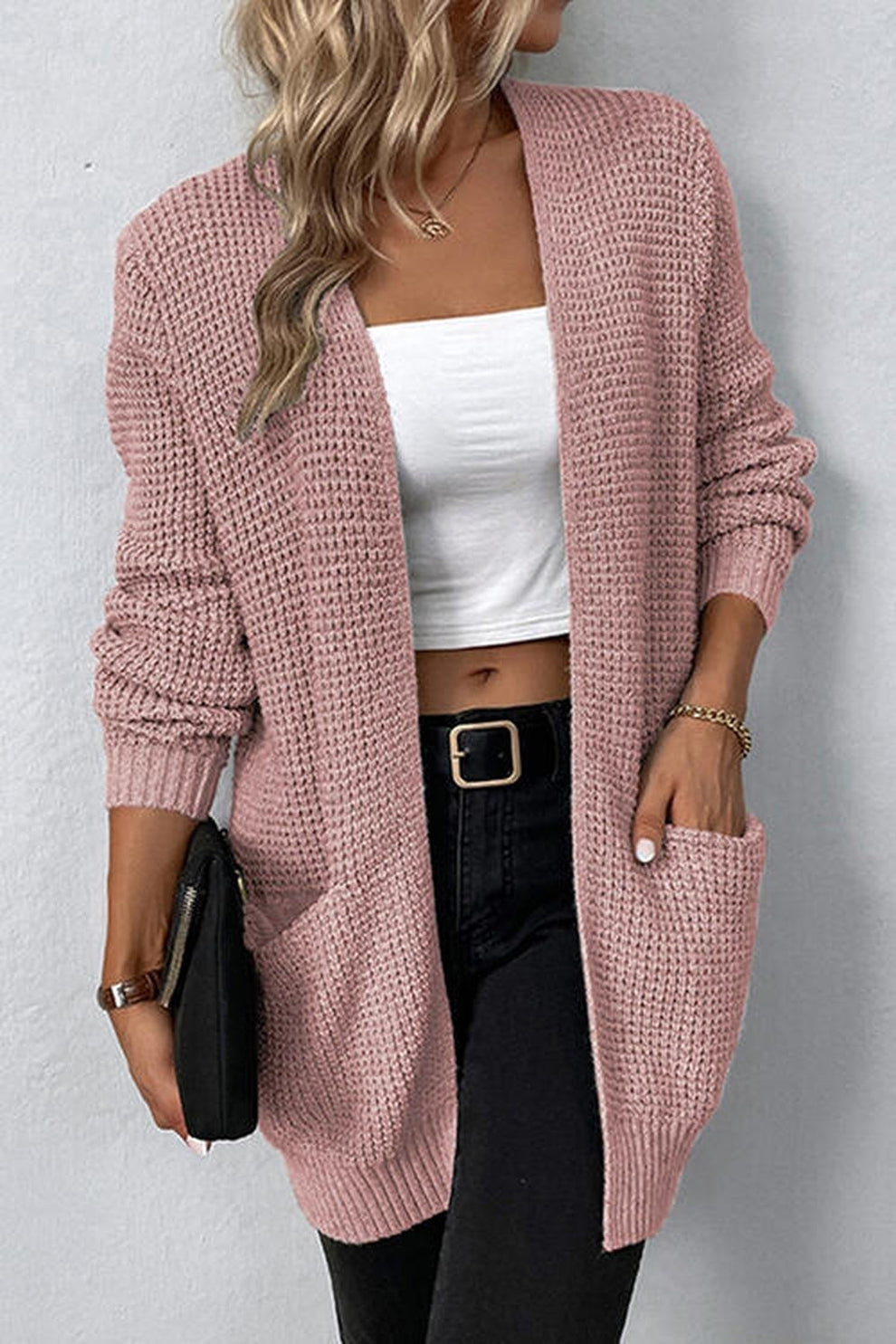 Eleganter Offener Cardigan mit Langen Ärmeln und Stilvollem Design