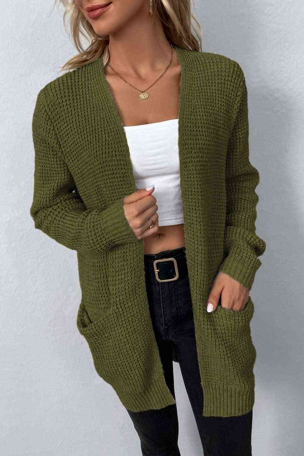 Eleganter Offener Cardigan mit Langen Ärmeln und Stilvollem Design