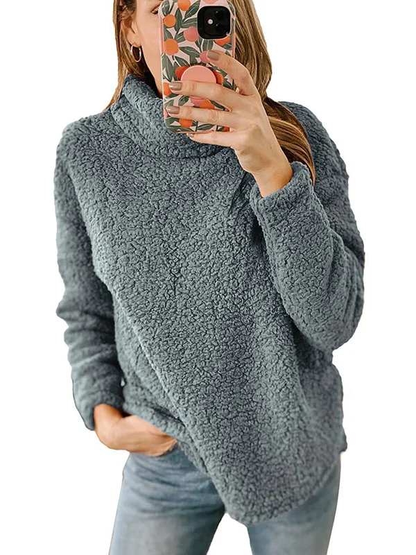 Damen High-Neck Sweatshirt – Lockerer Schnitt mit langen Ärmeln für jede Gelegenheit