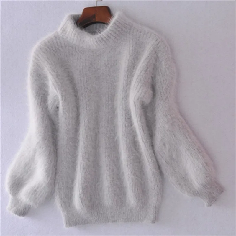 Bequemer Einfarbiger Pullover mit Vintage-Charme