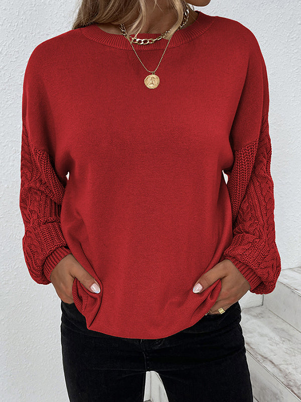 Eleganter Rundhals Pullover mit Twist-Design und langen Ärmeln