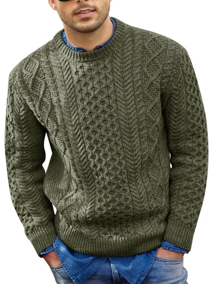 Lässiger Herren Pullover mit Rundhalsausschnitt – Zeitloser Vintage-Look