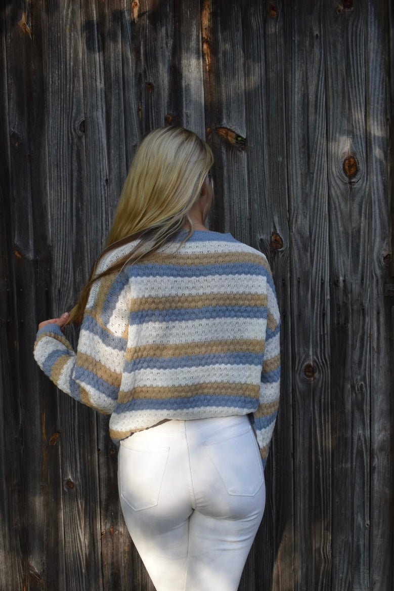 Lässiger Damenpullover mit bequemem Oversize-Schnitt und Streifen-Design