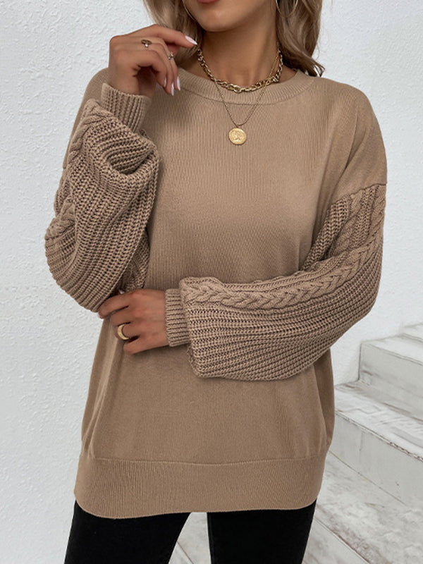 Eleganter Rundhals Pullover mit Twist-Design und langen Ärmeln