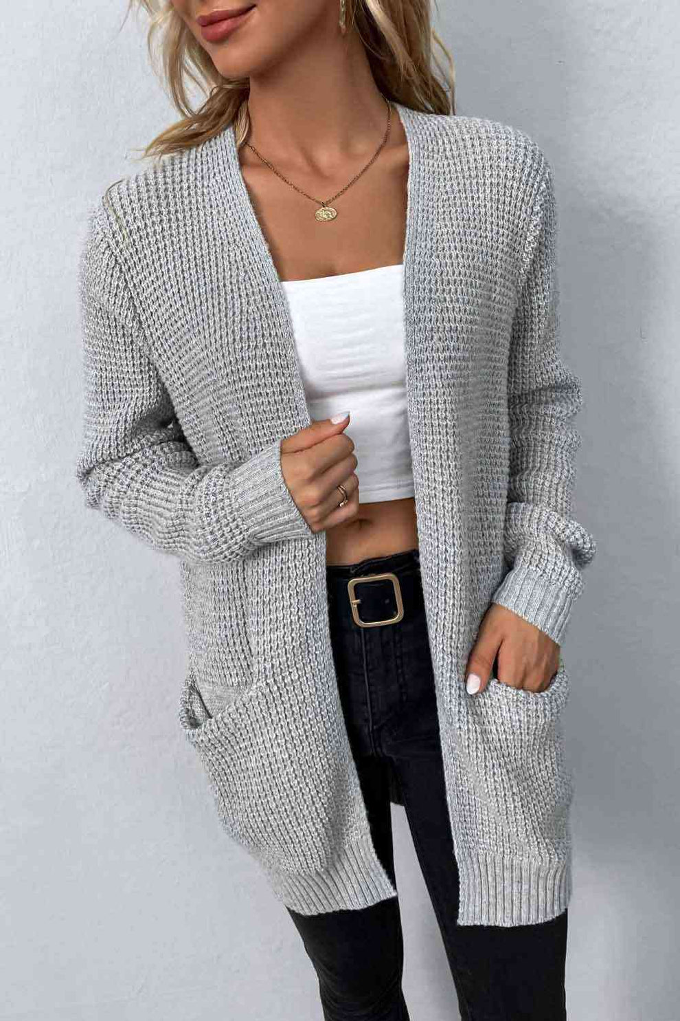 Eleganter Offener Cardigan mit Langen Ärmeln und Stilvollem Design