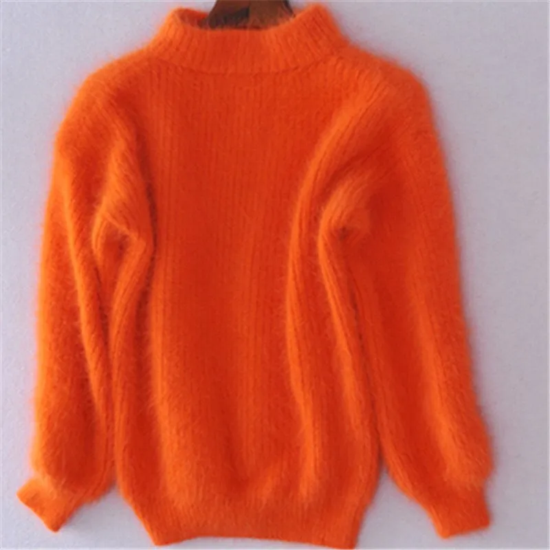 Bequemer Einfarbiger Pullover mit Vintage-Charme