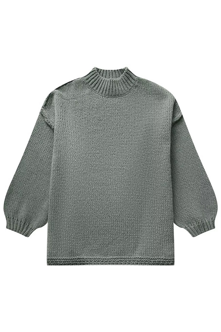 Bequemer Damen-Sweater mit geschlossenem Rundhalsausschnitt