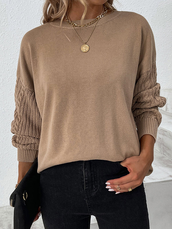 Eleganter Rundhals Pullover mit Twist-Design und langen Ärmeln