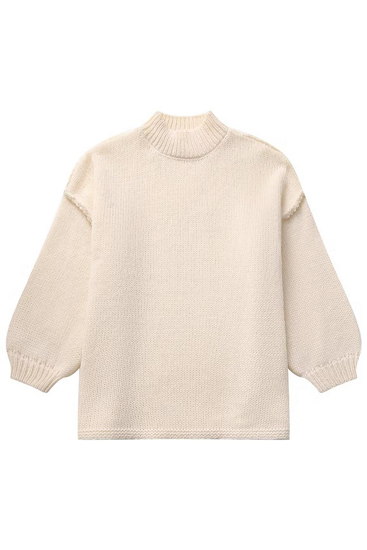 Bequemer Damen-Sweater mit geschlossenem Rundhalsausschnitt