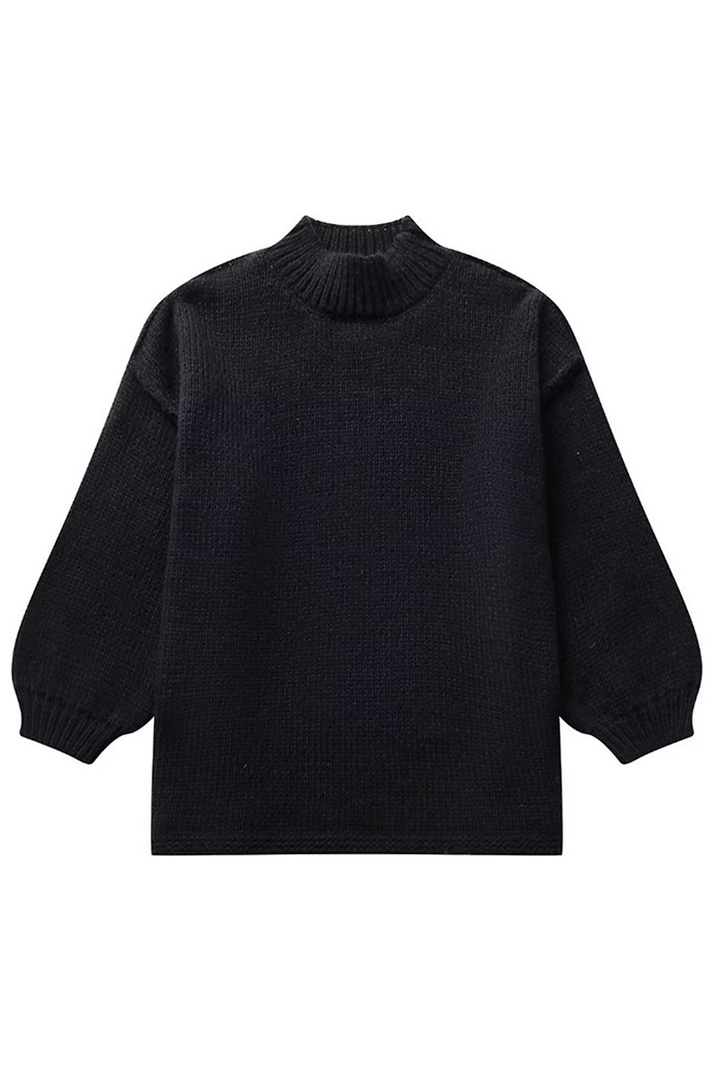 Bequemer Damen-Sweater mit geschlossenem Rundhalsausschnitt