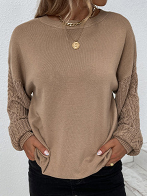 Eleganter Rundhals Pullover mit Twist-Design und langen Ärmeln