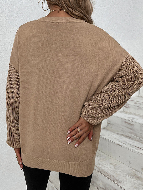 Eleganter Rundhals Pullover mit Twist-Design und langen Ärmeln