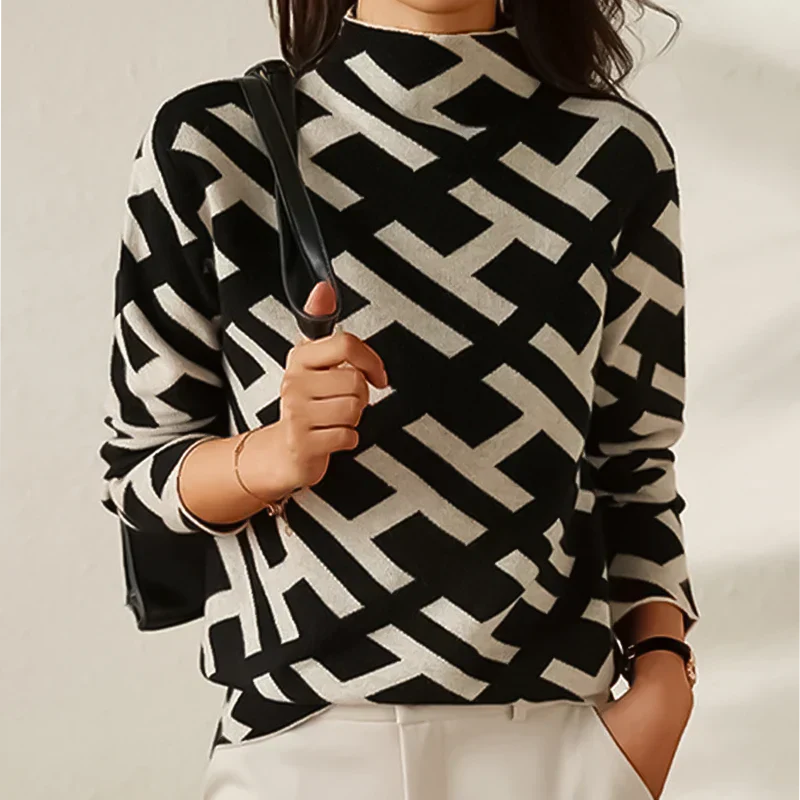 Eleganter Pullover mit Raffinierten Akzenten