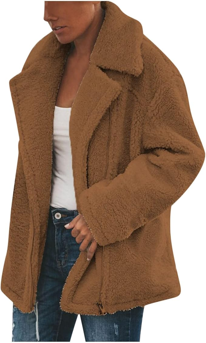 Warme und leichte Winterjacke mit trendigem Kuscheldesign für Damen