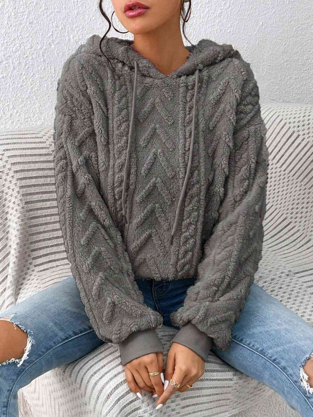 Modischer Damen Hoodie mit Kordelzug und Langarm – Für Jeden Tag